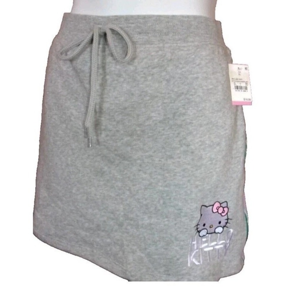 Hello Kitty Fleece Skirt Womens‎ Small Gray Sanrio Lounge Mini NWT